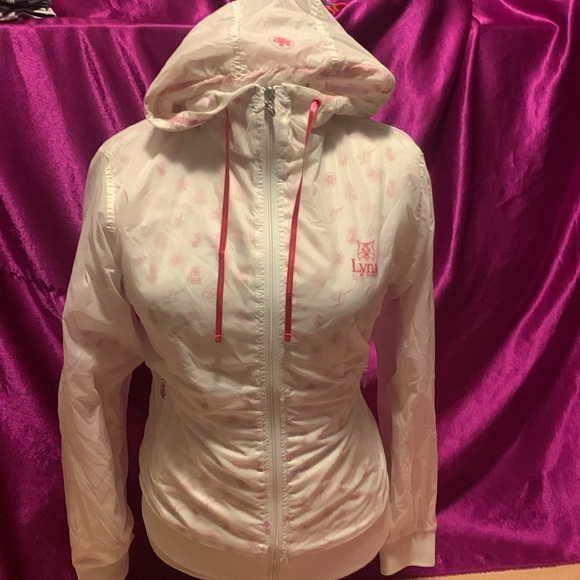 Links, sports, white and pink double layered warm jacket, size extra small - Picture 2 of 8